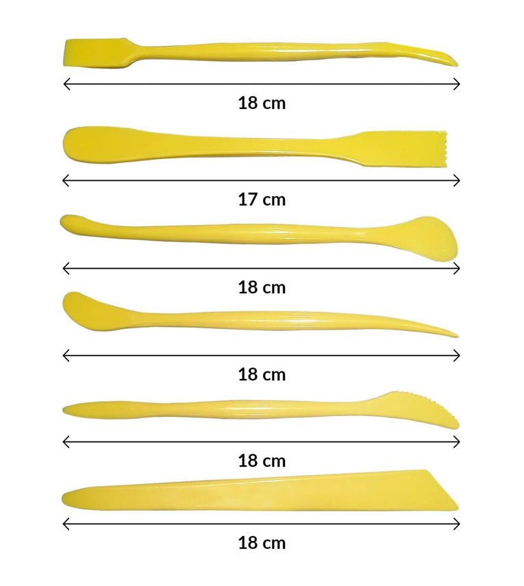 Pack of 6 Distinct Double-Headed Plastic Pottery Tools