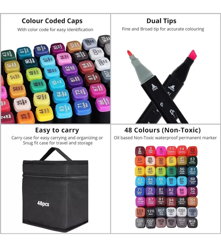 48 PCS BROAD Shaped Color Pencils