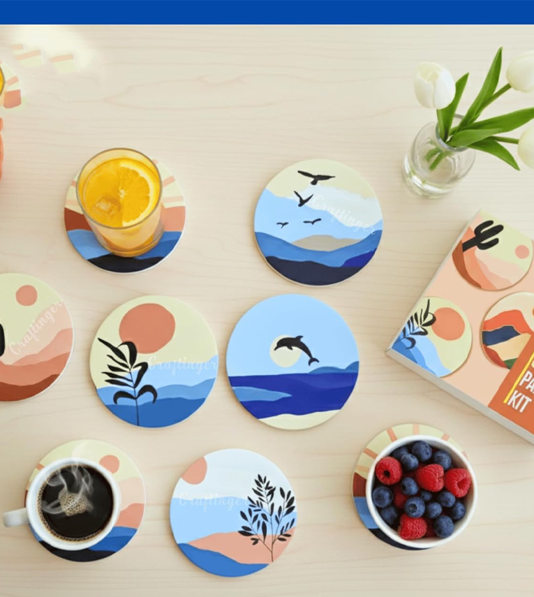 Coaster Painting Kit for Kids | DIY Art & Craft Set