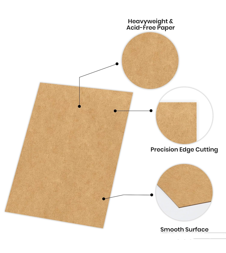 A4 Kraft/Craft Paper Craft Liner Sheet - 300 GSM