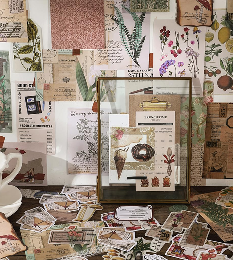 260Pcs Sheets Vintage Journaling Supplies