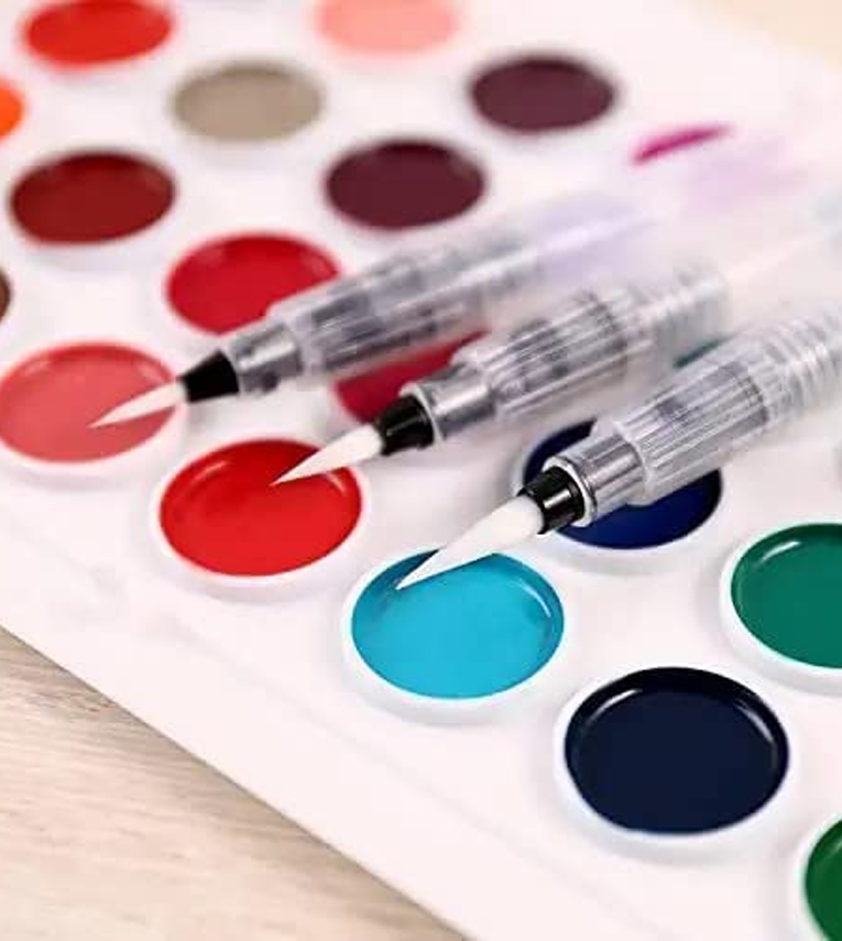 Water Brush Pen for Watercolor Calligraphy Drawing Painting Tool Marker 3 Pcs