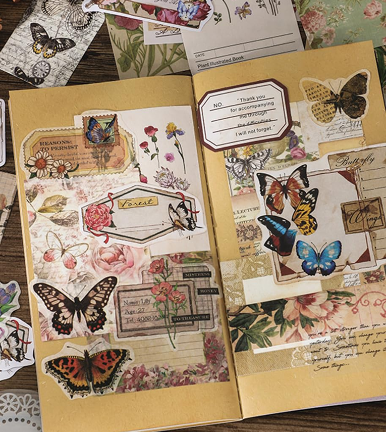 260Pcs Sheets Vintage Journaling Supplies