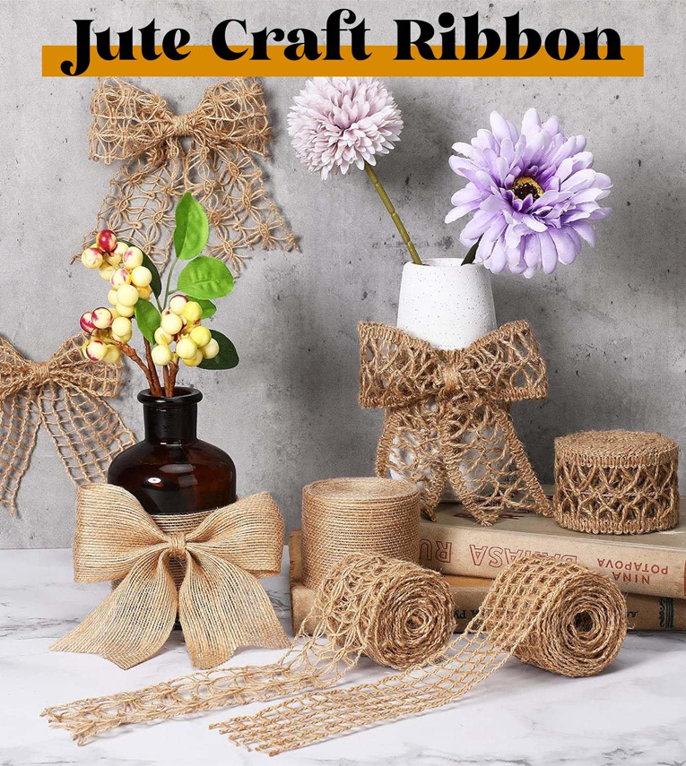ute Burlap Fabric Ribbon Lace Roll