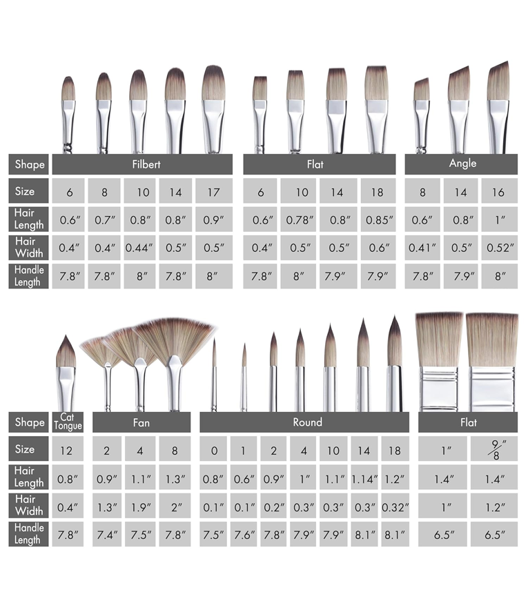 24 Pieces Paint Brush Set