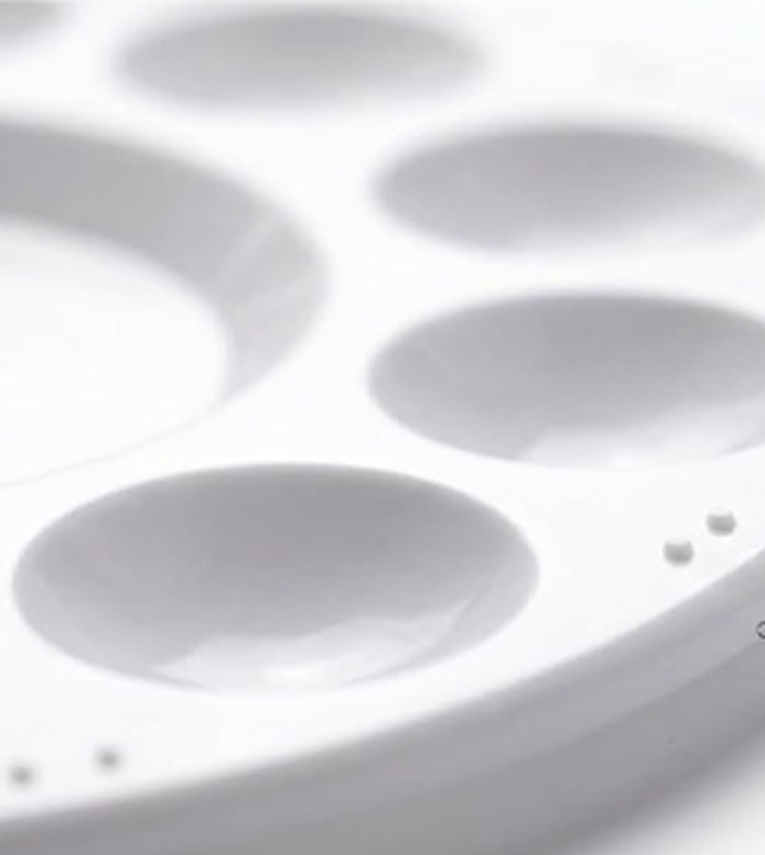 White Round Paint Palette Tray Plastic Mixing Palette