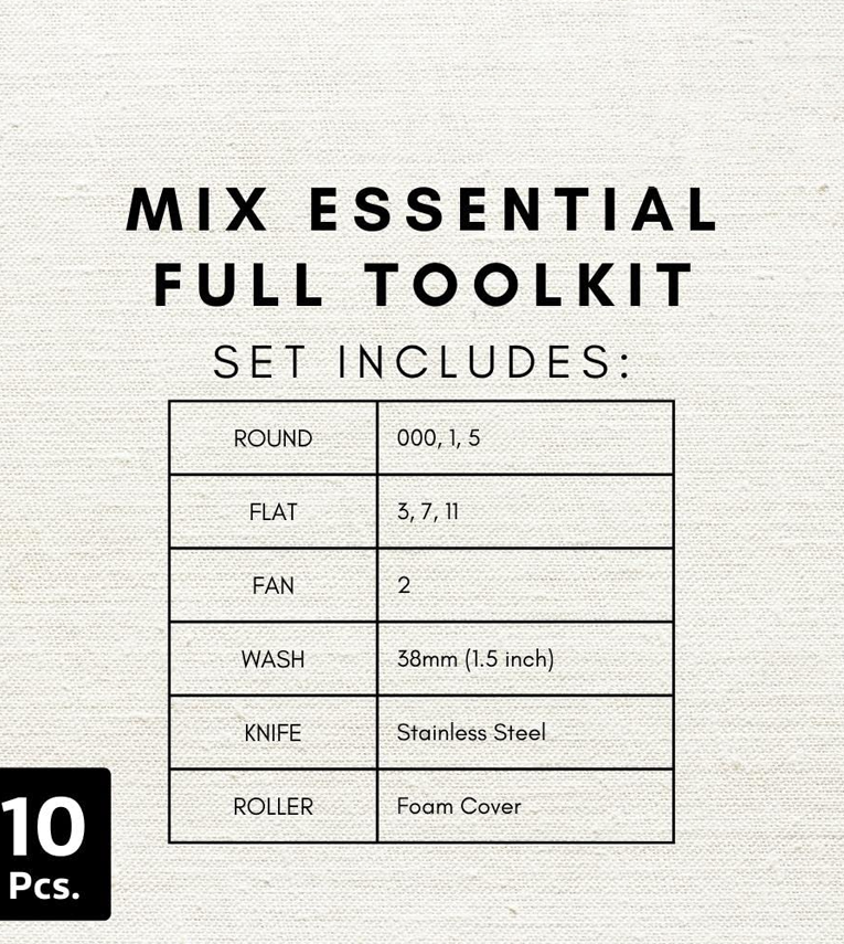 Essential Full Toolkit Paint Brushes Set