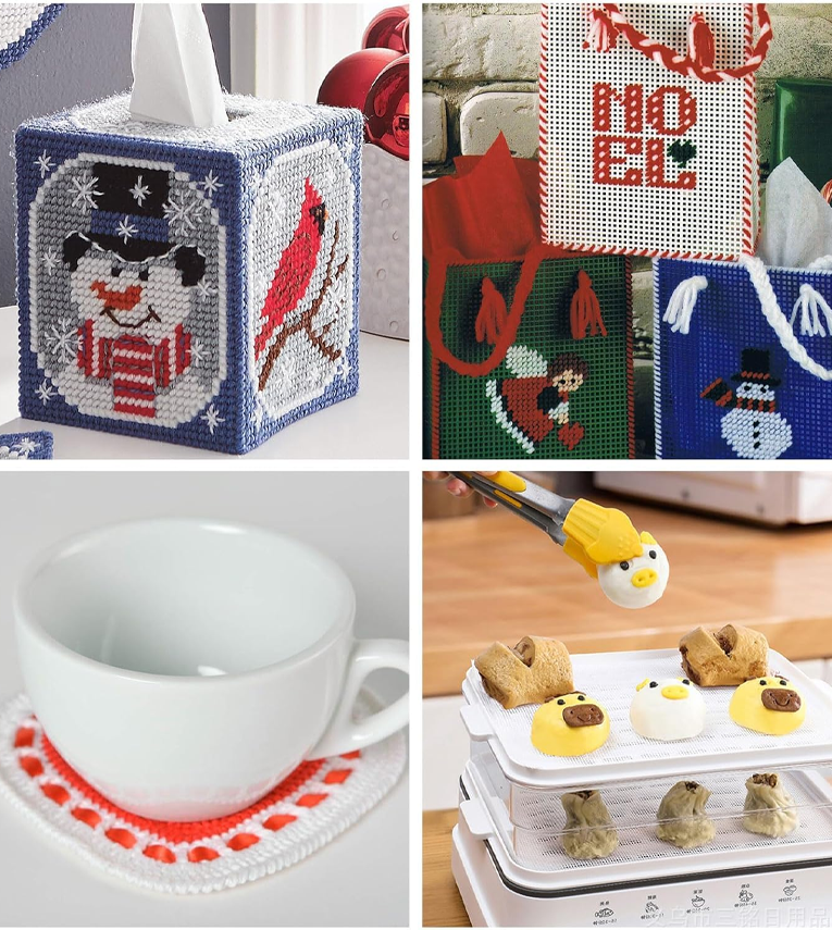 5Pcs Cross Stitch Cloth/Bag Making Materials,Canvas Sheet For Craft