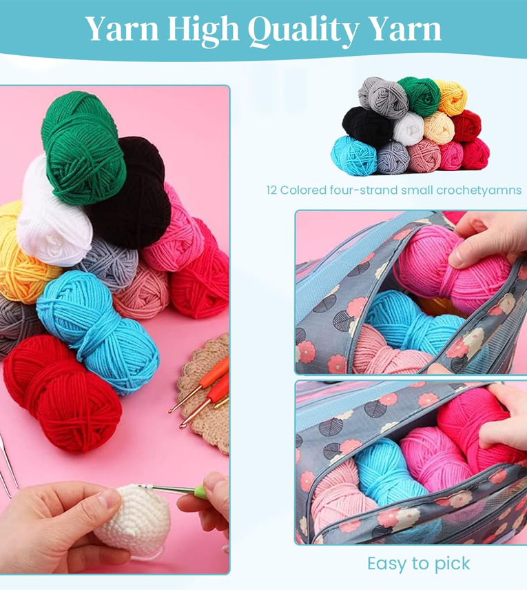 130PCS Crochet Kit for Beginners Adults