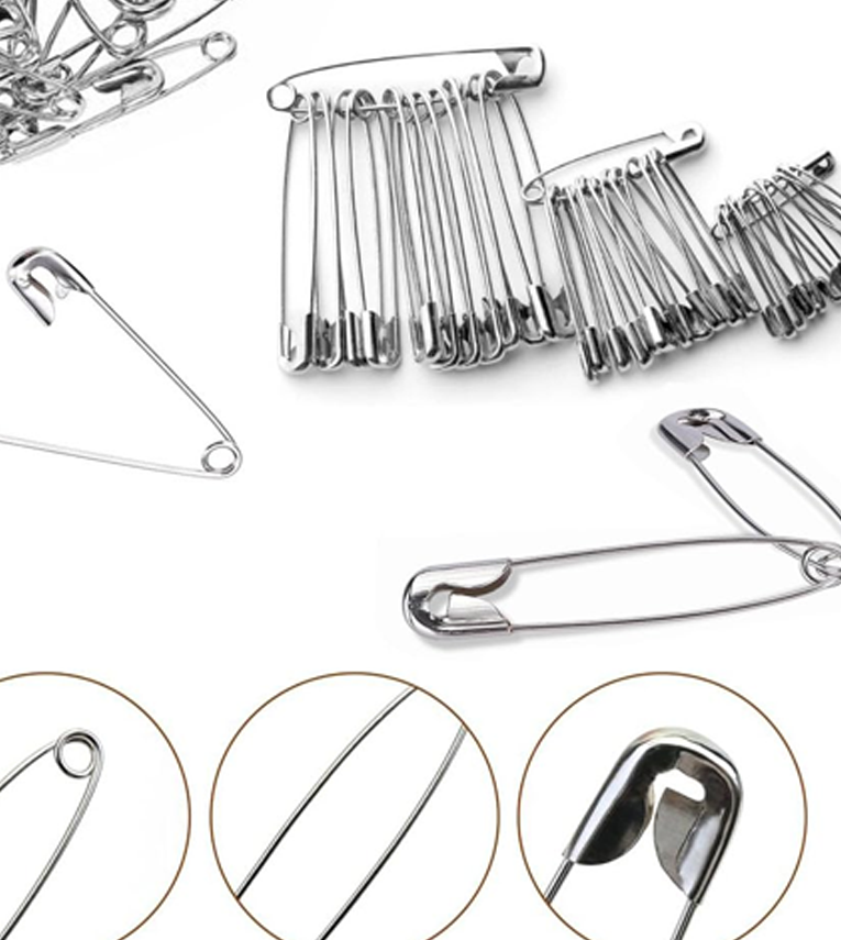 Safety Pins Silver Premium Nickel Plated 60pcs