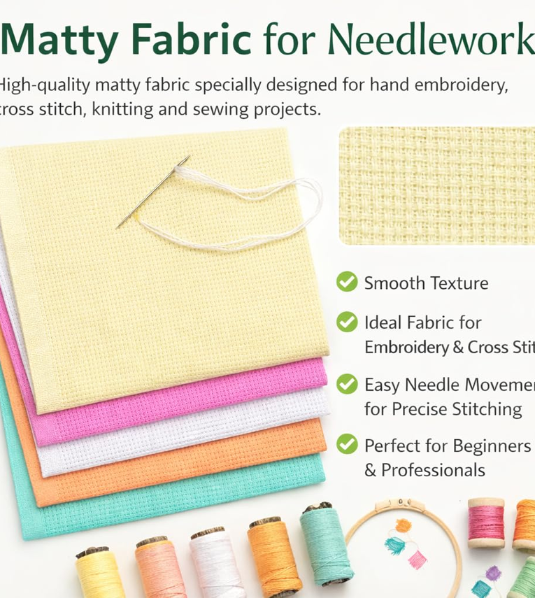 Hobby Crafts 5 Pcs Matty Fabric for Beginners & Adults