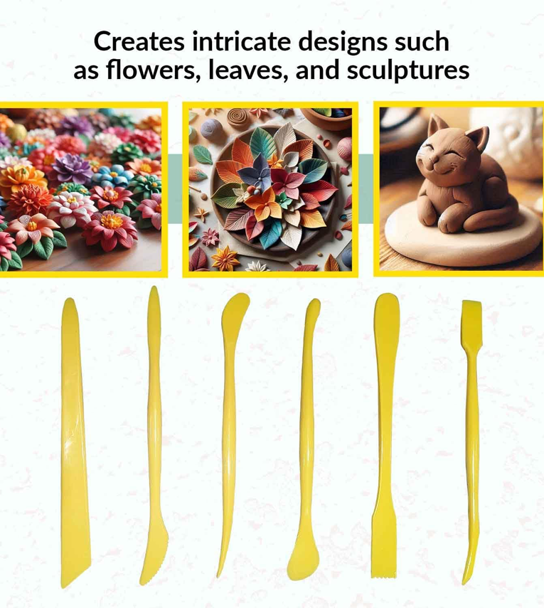 Pack of 6 Distinct Double-Headed Plastic Pottery Tools