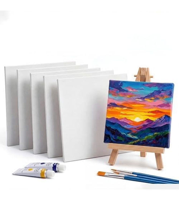 Blank Canvas Panels for Painting, 4x4 Inch (Set of 6)