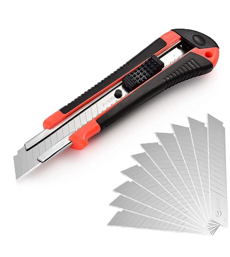 Heavy Duty 18 mm Cutter Set With 10 Replacement Blades