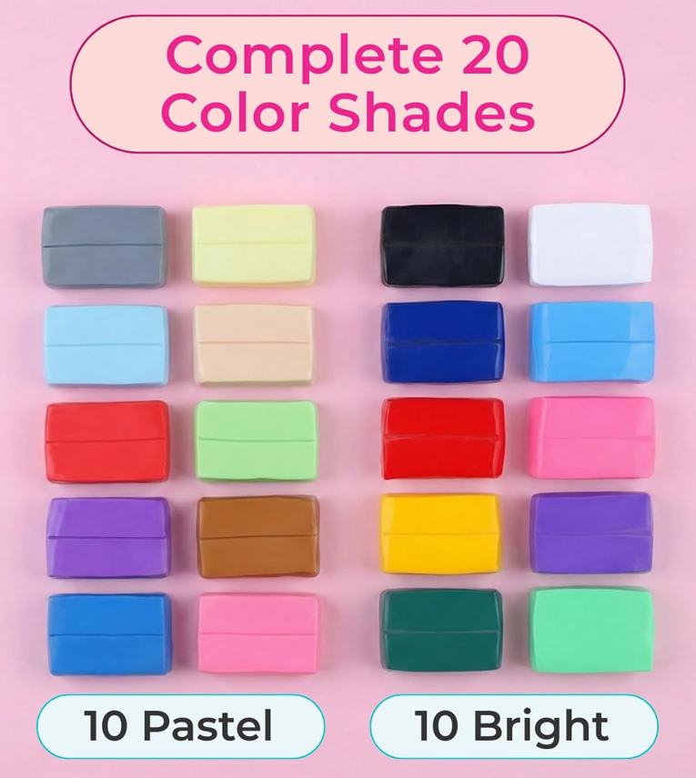 Polymer Clay 20 Colors Oven Bake Modelling Clay Set
