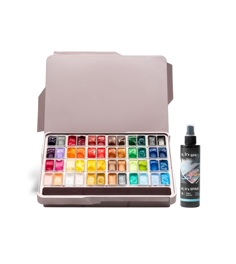 HIMI - Acrylic Paint - Twin Cups - 48 Colours - 12g Jelly Cups - Non Toxic Paint