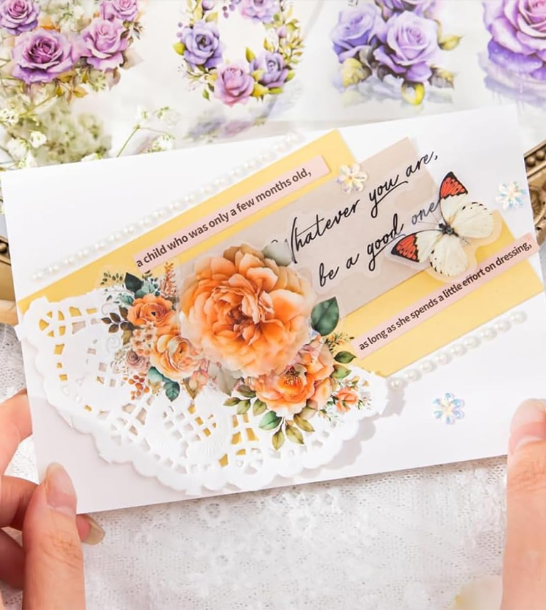 6 Rolls Floral DIY Scrapbooking Decorative Tapes