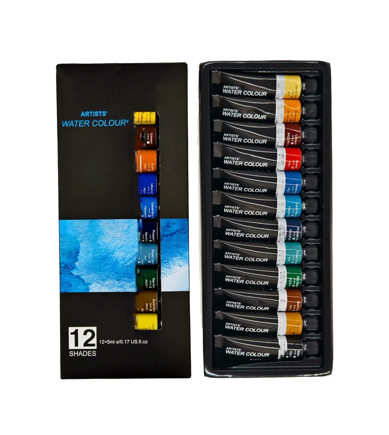 Artist's Watercolour Paint |5ML Tubes Set of 12 Colours