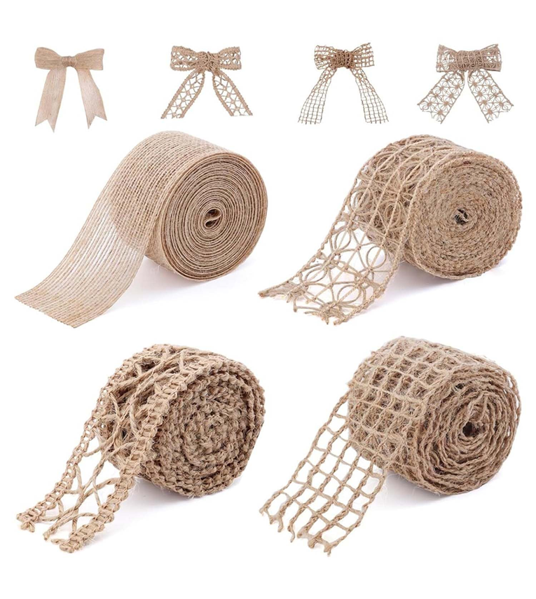 ute Burlap Fabric Ribbon Lace Roll