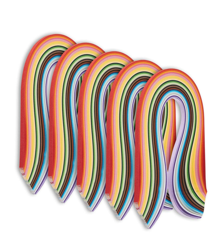 Quilling Paper Strips 5mm Width, Multicolor with Slotted Tool