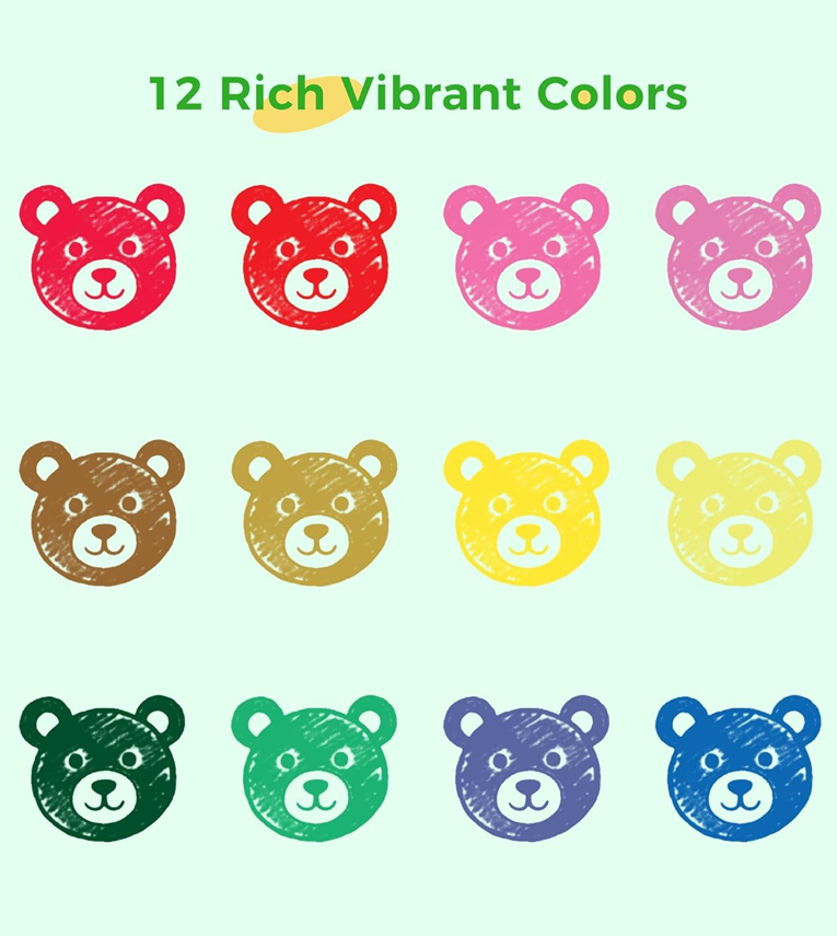 12 Color Twist Crayons for Toddlers 1-3 and Kids 4-8