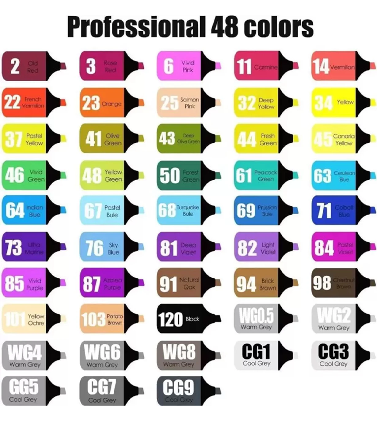 48 PCS BROAD Shaped Color Pencils