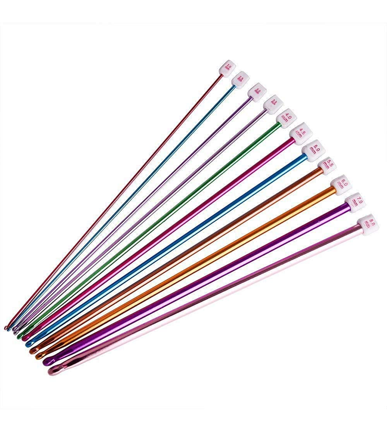 11 Sizes Multicolor Aluminum Crochet Hooks