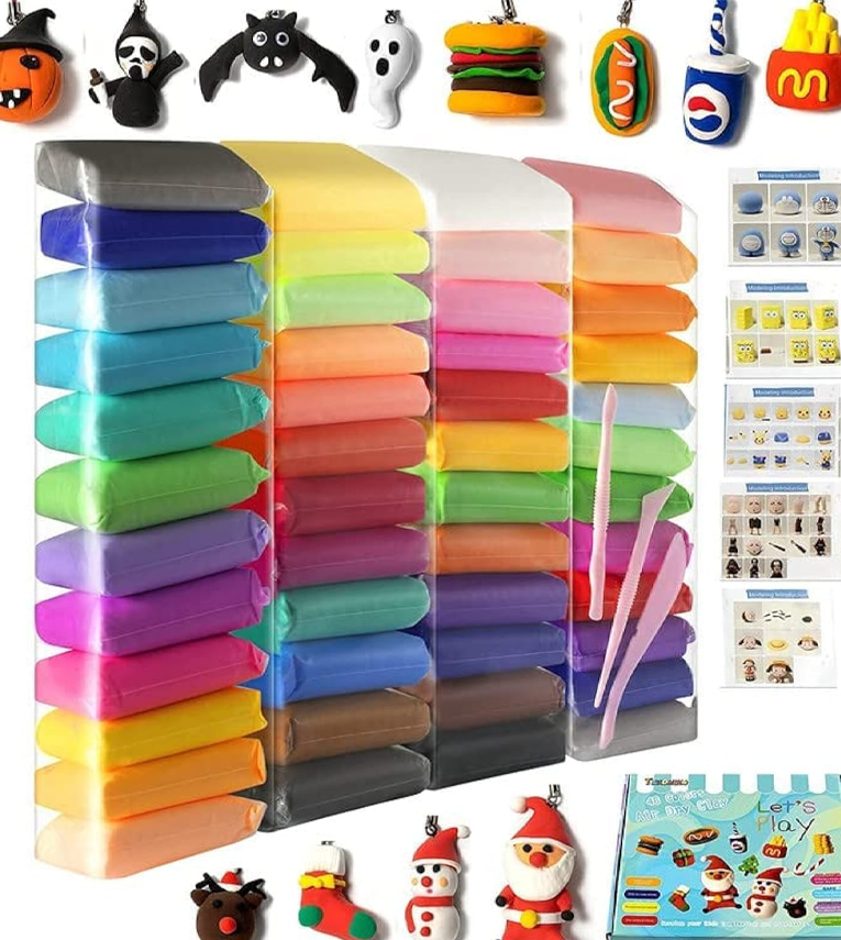 24 Pcs Colours Colors Air Dry Clay