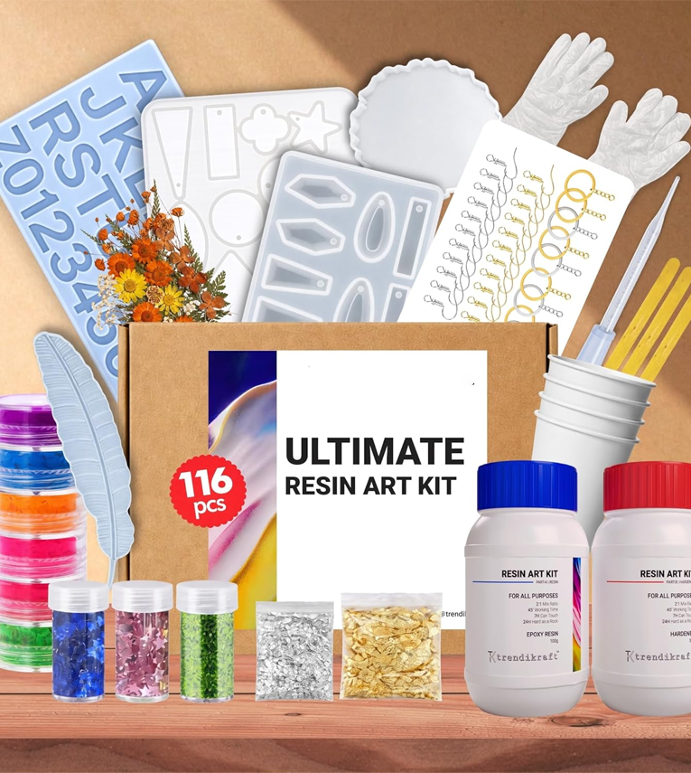 Ultimate All-in-One Resin Art Kit with Silicone Moulds