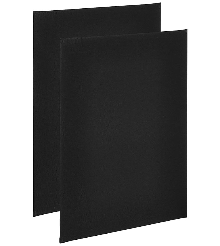 6-Pack 3x3 Inch Black Canvas Panels