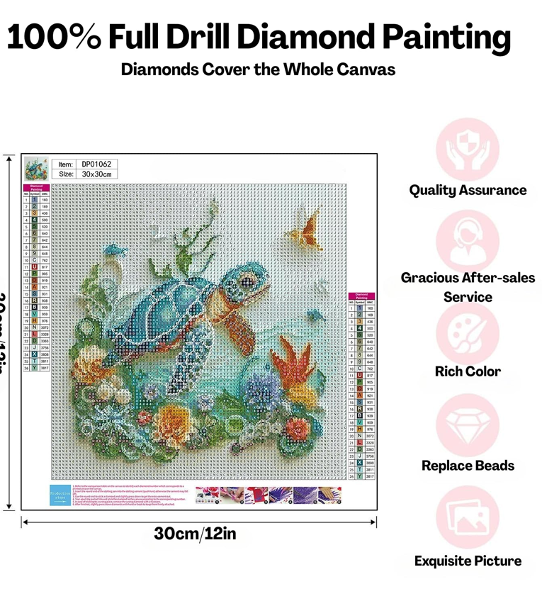 Diamond Painting Kit for Adults, Sea Turtle DIY Craft