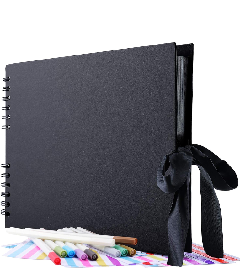 DIY Scrapbook Album Black Spiral Photo Book for A4 Couple Special