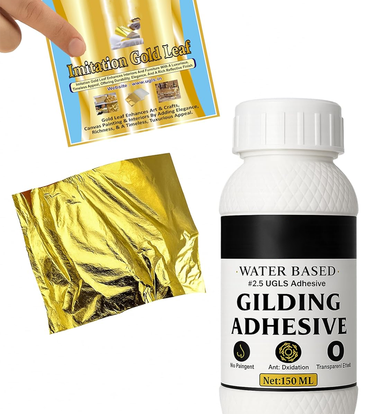 Gold Leaf Sheets for Art & Crafts (8 x 8 cm, 100 Sheets)