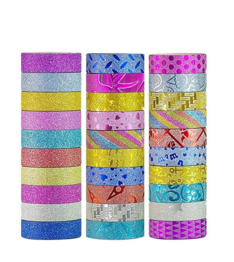 Pack of 36Pcs Colorful Decorative Adhesive Glitter Tape Rolls