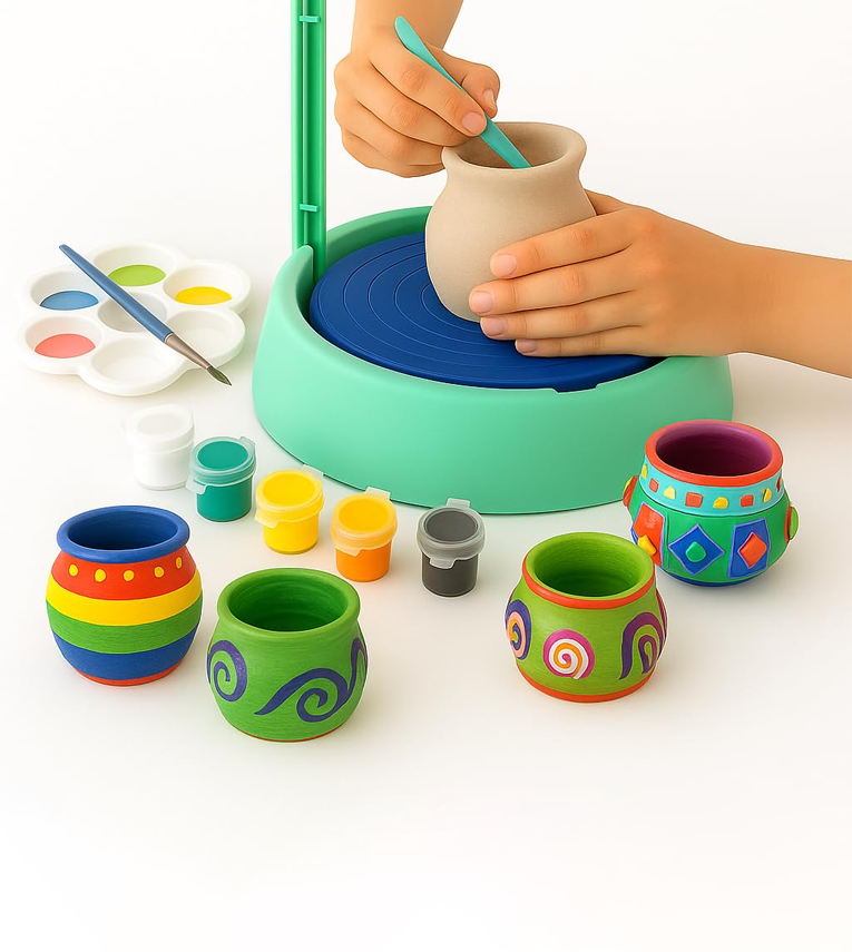 Kids Pottery Wheel Kit – DIY Battery Operated Pottery Making